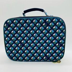 TORY BURCH TARGET BLUE GEOMETRIC STYLE ZIPPERED LUNCHBOX